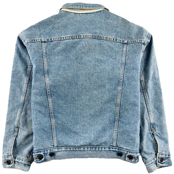 VTG 80s Levi's Mens L Type III Trucker Jacket Aztec Blanket Lined USA Made 70417 - Picture 3 of 14